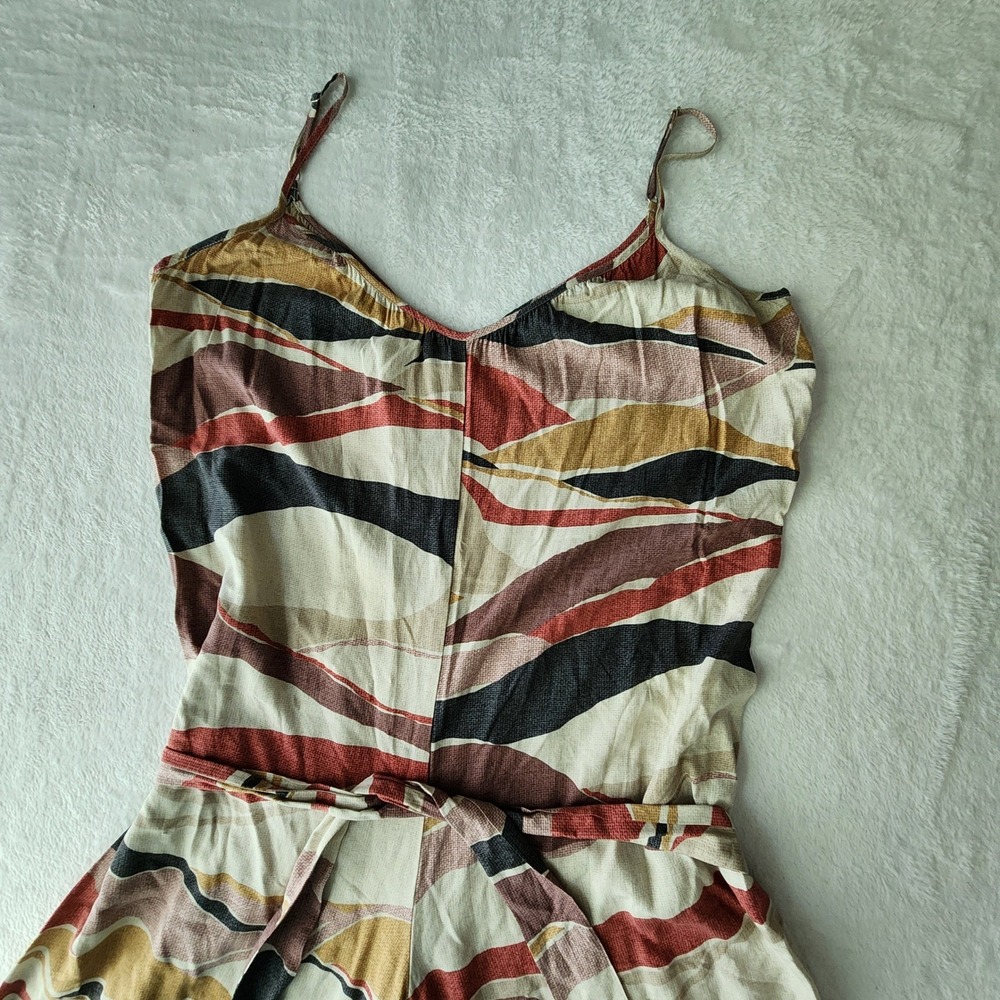 Reitmans Jumpsuit Womens Small Multicolor Abstract Wide Leg Summer Romper Artsy - Picture 13 of 16